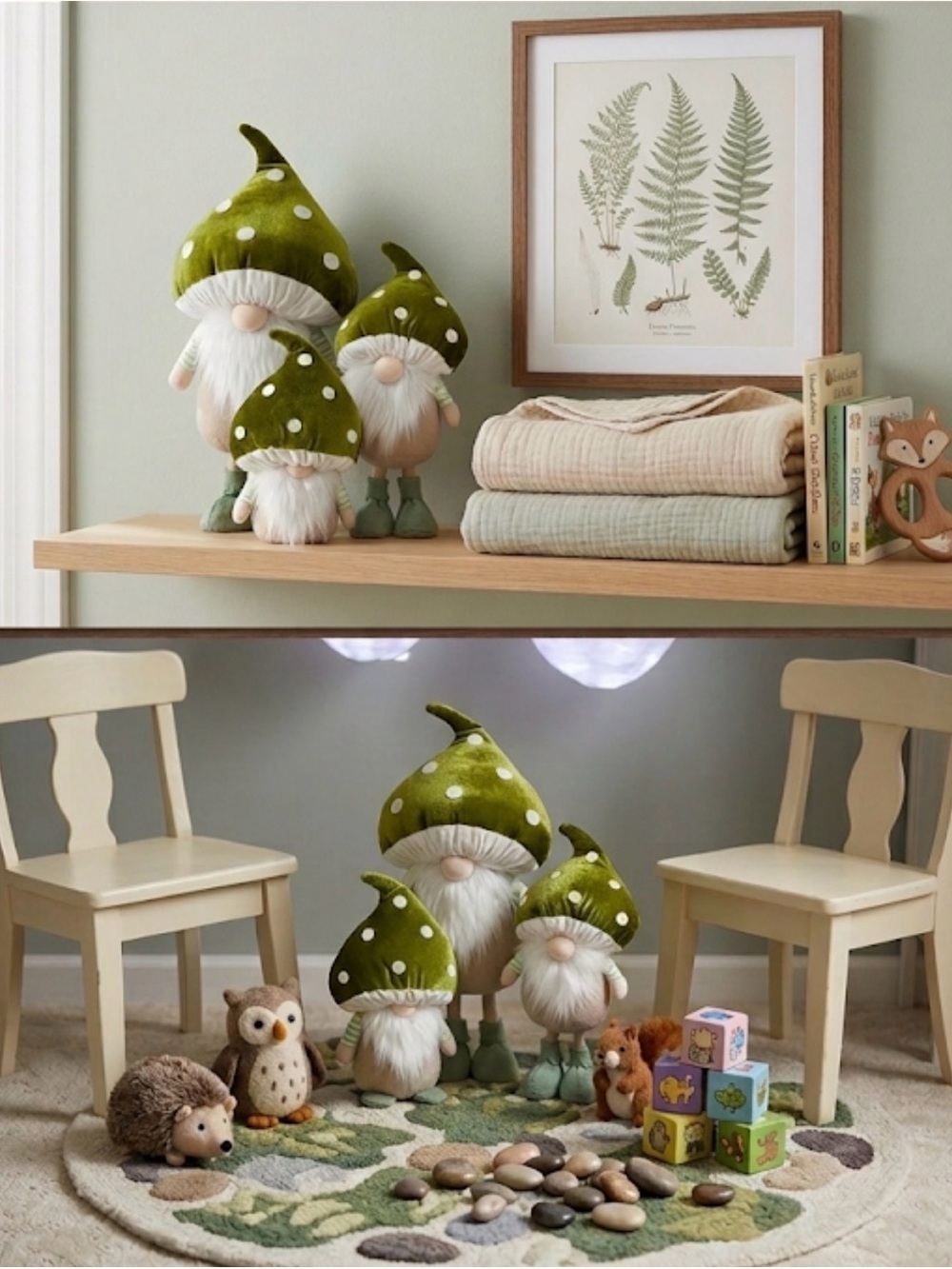 One free! When you buy 3! Green hat, gnomes